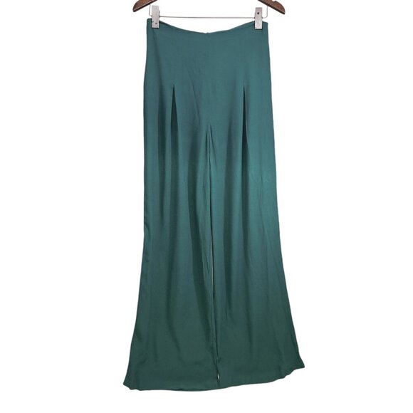 Reformation‎ Pants Wide Leg Pleated Thigh Women's Size 6 Green High Rise